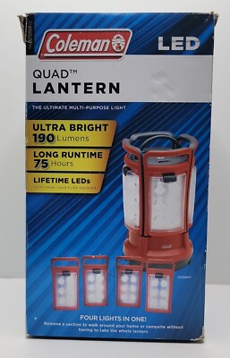#ad Coleman Quad Lantern LED 190 Lumens 4 Removable Lights Comes with Batteries. $70.00