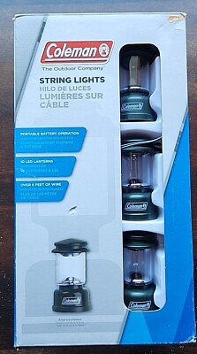 #ad Coleman Portable Mini LED Lantern String Lights 10 Waterproof Battery Operated $26.99