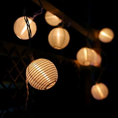 #ad Lantern String Lights Warm White 9.84 FT Outdoor String Lights Lantern Plug i... $25.44