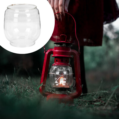 #ad Glass Barn Lantern Lampshade Seeded Kerosene Chimney Oil Replacement $13.15