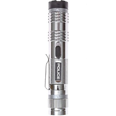#ad #ad POLICE Stun Gun M12 700 BV Mini Metal Rechargeable LED Flashlight Grey $16.99