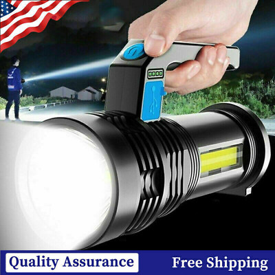 #ad #ad High Powered LED Flashlight Super Bright Torch USB Rechargeable Lamp $7.99
