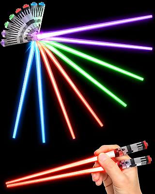 #ad Lightsaber Chopsticks Light up Saber Led 4 Pairs Red Blue Green Purple $35.99