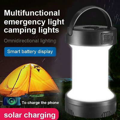 #ad Solar Rechargeable LED Flashlight Power Camping Tent Light Torch Lantern Lamp $15.37