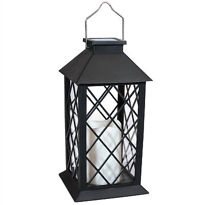 #ad Concord Outdoor Solar Candle Lantern 11 in Black by Sunnydaze $30.95