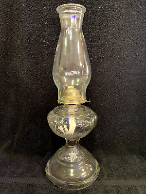 #ad Kerosene Oil Lantern Clear Glass 17quot;H VTG $24.89