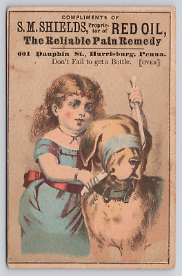 #ad Victorian Trade Card S.M. Shields Red Oil The Reliable Pain Remedy Headache etc $9.99