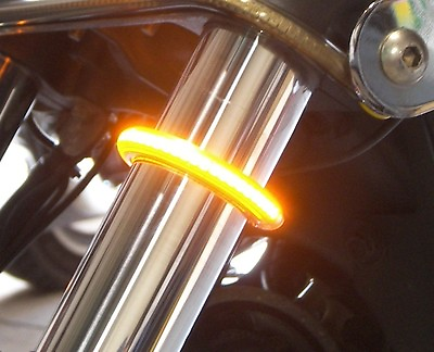 #ad #ad LED Motorcycle Fork Turn Signal Kit w Smoked Lens for 52mm 58mm Diameter Forks $114.99