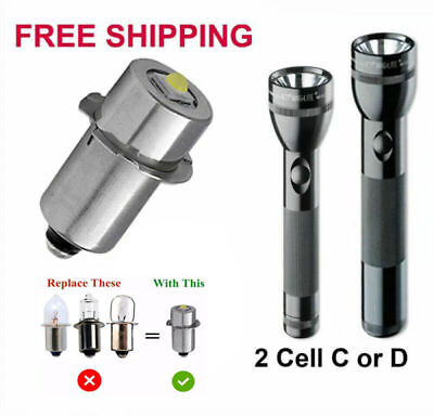 #ad 3V LED Replacement Upgrade Bulb for Maglite 2 Cell C D Flashlight Lantern Torch $7.59