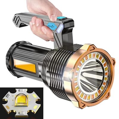 #ad LED Flashlight USB Rechargeable Super Brightest Flashlight with Sidelight an... $23.34