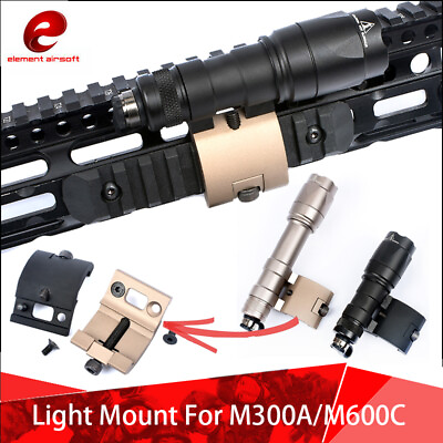 #ad Element Airsoft Tactical Flashlight Mount For M300A M600C Scout Light Metal BK $11.38