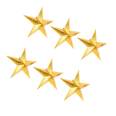 #ad Gold 5 Pointed Star Paper Lanterns for Christmas amp; Parties 6pcs 30cm $16.67