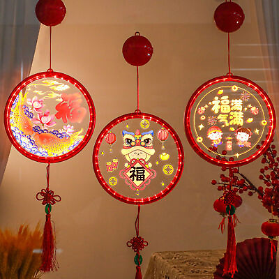 #ad Red Chinese Lanterns Decoration LED Hang Lights Year of Dragon Home Ornament $22.78