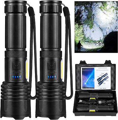 #ad Rechargeable LED Flashlights High Lumens: 900000 Lumens Super Bright Tactical F $55.99