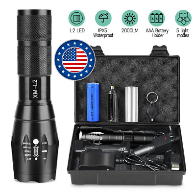 #ad Rechargeable Flashlights High Lumens LED Tactical Flashlights set with battery $19.99