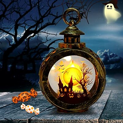 #ad Halloween Flameless Candle Lantern Battery Operated Led Lights For Halloween Par $16.90