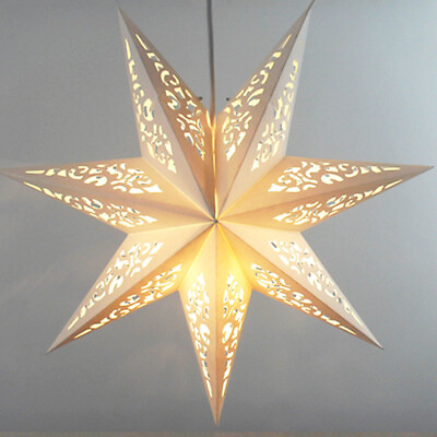 #ad paper lantern lights Paper Hanging Ornament White Paper Star Lanterns $8.66