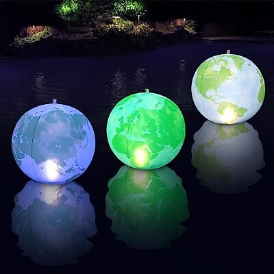 #ad Solar Floating Pool Lights 15 Color Changing Solar Glow Globe Pool Lights th $14.16