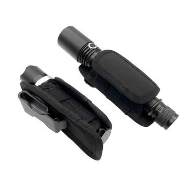 #ad Tactical 360° Flashlight Holster Duty Belt Torch Flashlight Holder Nylon Pouch $10.71