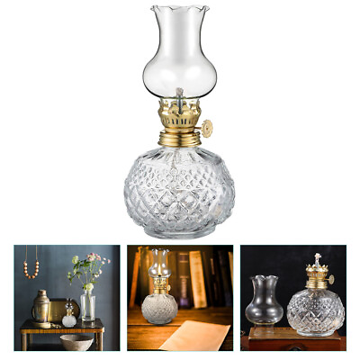 #ad Glass Kerosene Lamp Indoor Hurricane Oil Lantern Candle Holders $18.69