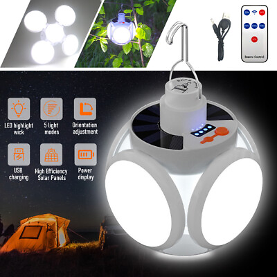 #ad #ad Solar Camping Lamp Tent Light Outdoor Hiking Rechargeable Hanging Lantern LED US $14.99