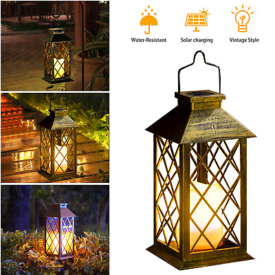 #ad Solar Lantern Hanging Light LED Outdoor Yard Patio Garden Decor Lamp Waterproof $15.48