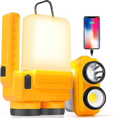 #ad Rechargeable LED Camping Lantern Dimmable Lantern Flashlight with Hook Waterpr $31.24