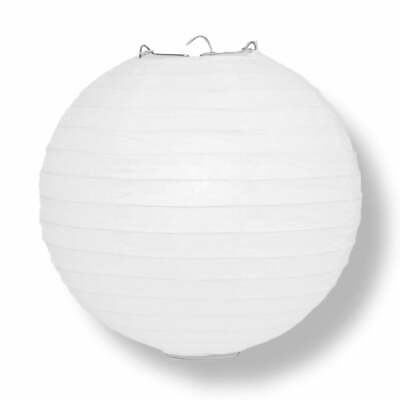 #ad 12quot; White Round Paper Lantern Even Ribbing Hanging Decoration $1.49