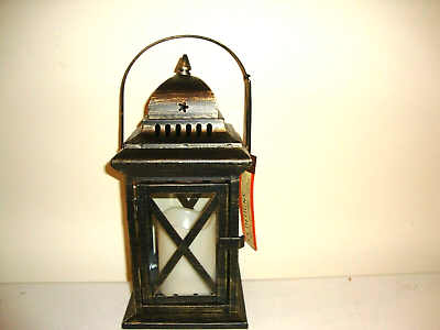 #ad Led Lantern with Candle in Black battery operated $25.00
