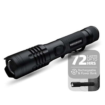 #ad 1000 Lumen LED Rechargeable Flashlight Power Bank Dual Power Magnet Zoom $35.98