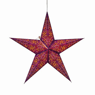 #ad Cathedral Paper Lantern Star Light 5 Point Ø 24 inch Purple Violet with O... $49.78