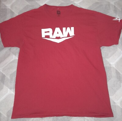 #ad WWE RAW T Shirt XL Red MINT CONDITION $12.00