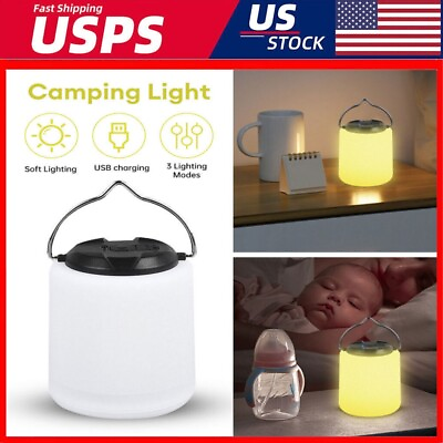 #ad LED Portable Camping Torch USB Rechargeable Lantern Night Light Tent Lamp US $15.63