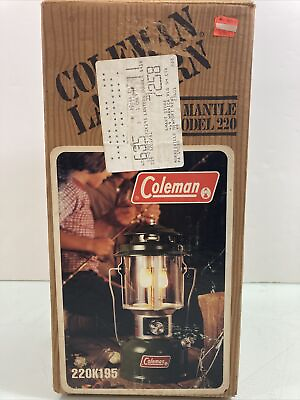 #ad 11 1979 COLEMAN LANTERN MODEL 220K195 ORIGINAL BOX amp; INSTRUCTIONS NEVER USED $199.95