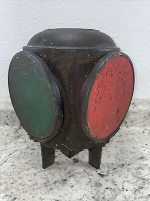 #ad DRESSEL RAILROAD SWITCH SIGNAL LAMP LANTERN RED GREEN PAINTED METAL $159.99