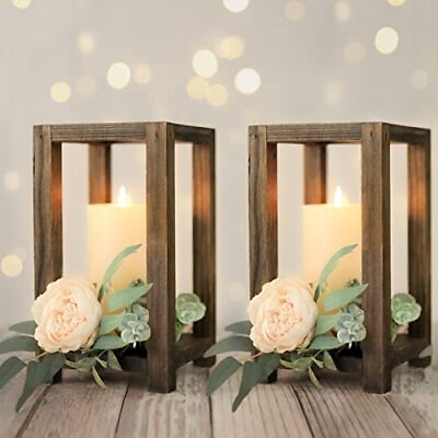#ad Wedding Lantern Centerpiece Set Of 2 Rustic Wedding Table Decoration Farmhouse D $35.86