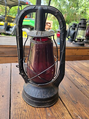 #ad Vintage Dietz Monarch New York NY USA Lantern Fitzall Red Globe 13.5quot; Railroad $50.40