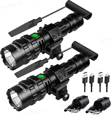 #ad 900000LM Tactical Police Gun Flashlight Picatinny Rail MountSwitch for Hunting $27.99