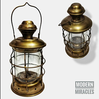 #ad 10quot; Ship Oil Lantern Antique Brass Lamp For Home Decor Collectible Decorative $69.99