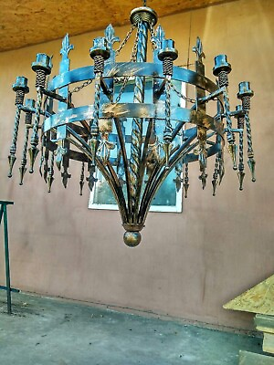#ad Chandelier Ceiling Sconce Wall Viking Lantern Medieval $1440.00