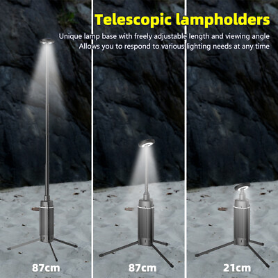 #ad Camping Light Rechargeable Telescopic Lantern 12000Mah LED Work Light Flashlight $40.99