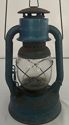 #ad Antique Blue Dietz No. 2 D Lite Kerosene Oil Lantern Railroad Barn Syracuse NY $126.90