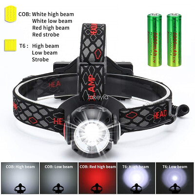 #ad 990000LM LED Headlamp Rechargeable Flashlight Super Bright Head Light Torch Lamp $15.98