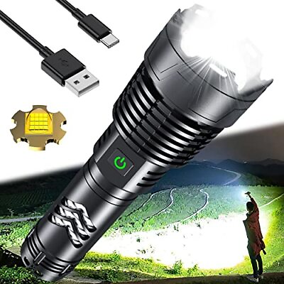#ad Flashlights High Lumens Rechargeable 600000 Brightest Tactical FlashlightHi... $43.62