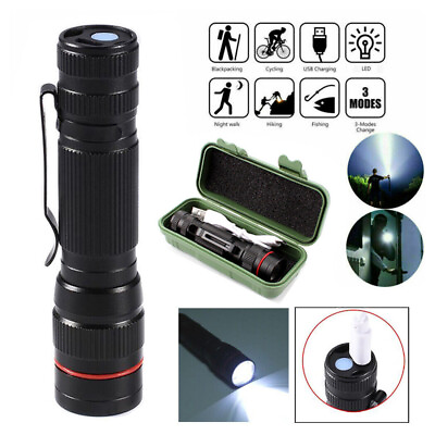 #ad #ad Super Bright 1500000LM LED Zoomable Flashlight Rechargeable Tactical Torch Lamp $7.78