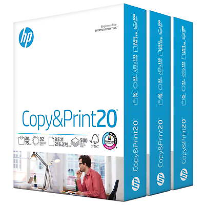 #ad HP Printer Paper Copy amp; Print 20lb 8.5x11 3 Ream 1500 Sheets $20.22