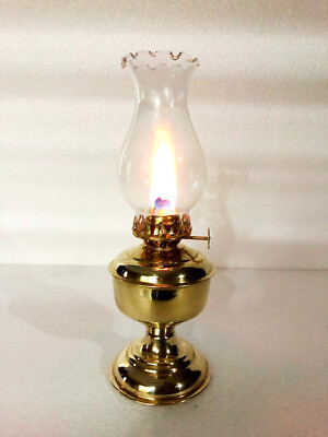 #ad Hurricane Oil Lantern Shiny Gold Brass Vintage Style Lamp Home Decorative $42.65