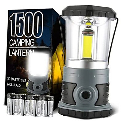 #ad LED Camping Lantern Battery Powered 1500 Lumen COB Camping Light 4*D $44.20