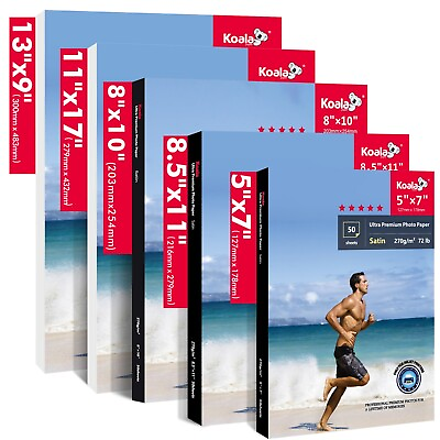 #ad #ad Lot Koala 72lb Satin Photo Paper 4X6 5X7 8x10 8.5x11 11x17 13x19 Inkjet Printers $39.99