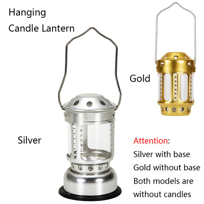 #ad Hanging Camping Candle Lantern Glass Aluminum Alloy Portable Candle Lamp K7W7 $10.36